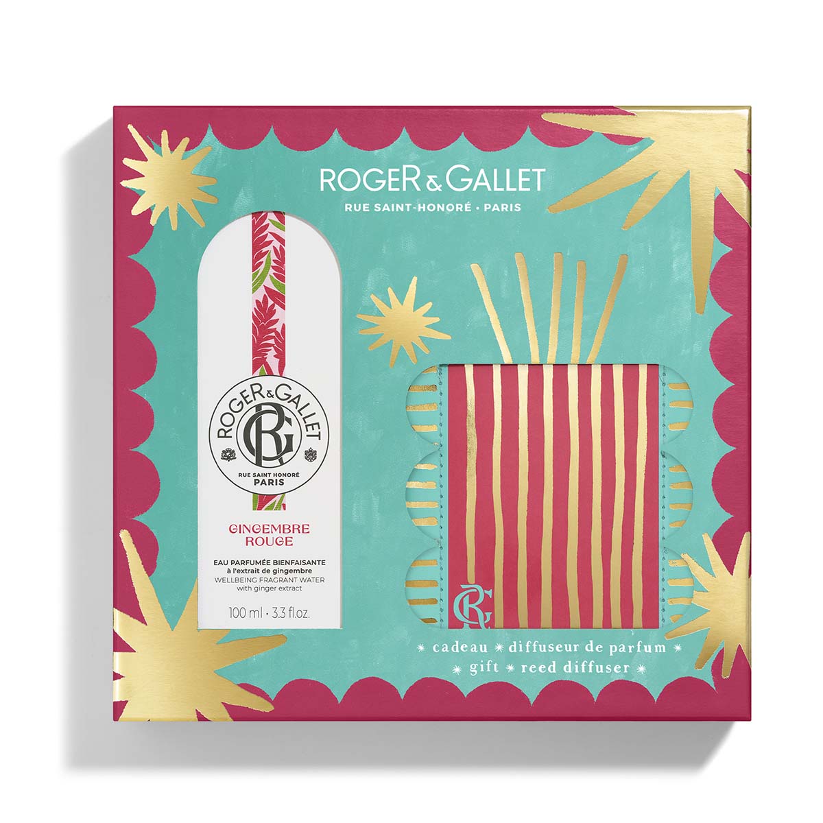 Roger & Gallet - Set Gingembre Rouge - Wellbeing Fragrant Water 100ml + Diffuser